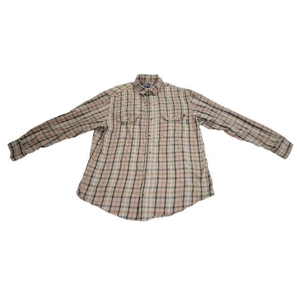 Woolrich Shirt Mens Size Large Beige Flannel Gorpcore Hiking Grunge Job Y2k Gorp - Picture 13 of 16